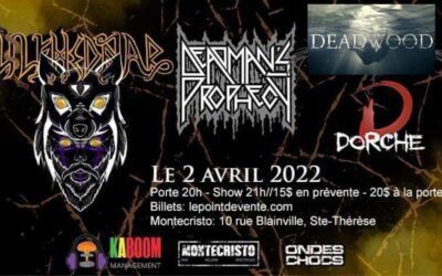 Critique de show: Ulfhednar//Deadman’s Prophecy//Deadwood//Dorche @ Ste-Thérèse – 2 avril 2022