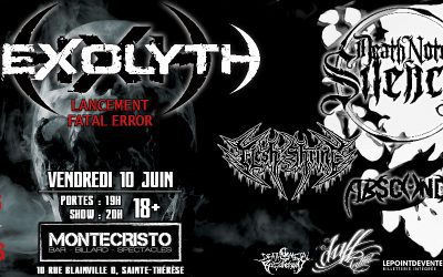Critique & Photos: HEXOLYTH//Death Note Silence//Flesh Shrine//Absconder @ Ste-Thérèse – 10 juin 2022
