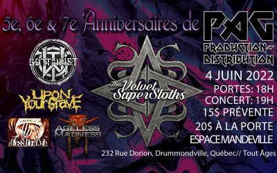 Critique: 5e, 6e, 7e Anniversaires de PAG Production & Distribution @ Drummondville – 4 juin 2022