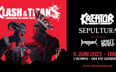 Klash Of The Titans: Kreator | Sepultura | Death Angel | Spiritworld @ Olympia, Montréal – 9 juin 2023