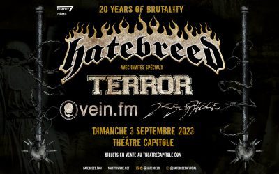 Hatebreed//Terror//Vein.fm//Jesus Piece @ Théâtre Capitole, Québec – 3 septembre 2023