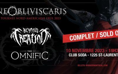 Ne Obliviscaris//Beyond Creation//The Omnific @ Club Soda, Montréal – 10 novembre 2023
