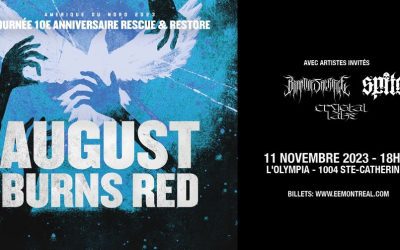 August Burns Red//Brand Of Sacrifice//Spite//Crystal Lake @ Olympia, Montréal – 11 novembre 2023