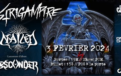 Metal Winter Bash avec Strigampire//Nailed//Absconder @ Petit Campus – 3 février 2024