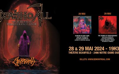 Death To All avec Cryptopsy @ Théâtre Beanfield, Montréal – 28 mai 2024