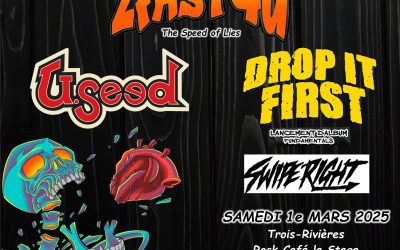 Lancement d&rsquo;album pour 2Fast4U @ Rock Café le Stage, Trois-Rivières – 1er mars 2025