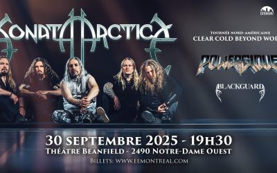 Sonata Arctica//PowerGlove//BlackGuard @ Théâtre Beanfield, Montréal – 30 septembre 2025