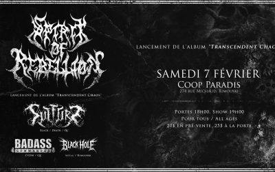 Spirit Of Rebellion//Sulfure//Badass Commander//Black Hole @ Coop Paradis, Rimouski – 7 février 2026