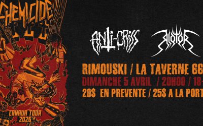 Chemicide//Anti-Criss//Riotor @ La Taverne 666, Rimouski – 5 avril 2026