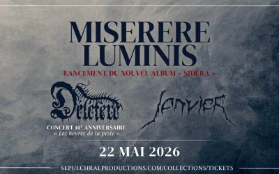 Miserere Luminis//Délétère//Janvier @ Piranha Bar, Montréal – 22 mai 2026