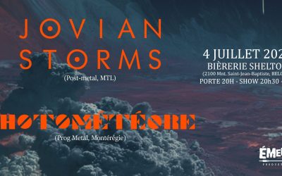 Jovian Storms + Photométéore @ Bièrerie Shelton, St-Mathieu-de-Beloeil – 4 juillet 2026