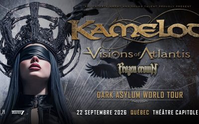 Kamelot//Visions Of Atlantis//Frozen Crown @ Théâtre Capitole, Québec – 22 septembre 2026